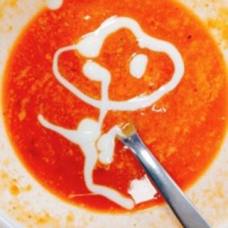 Recept 11: tomaat-paprikasoep met yoghurt topping: 17/11